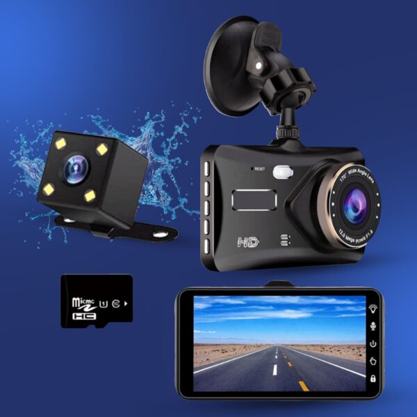 4" Dash Cam Pro Car Camera Recorder Dual Front and Rear HD 1080P Night Vision