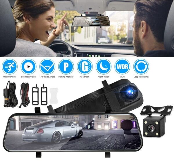 Mirror Dash Cam FHD Dual Lens Car DVR Camera Front and Rear Video Night Recorder - Image 6