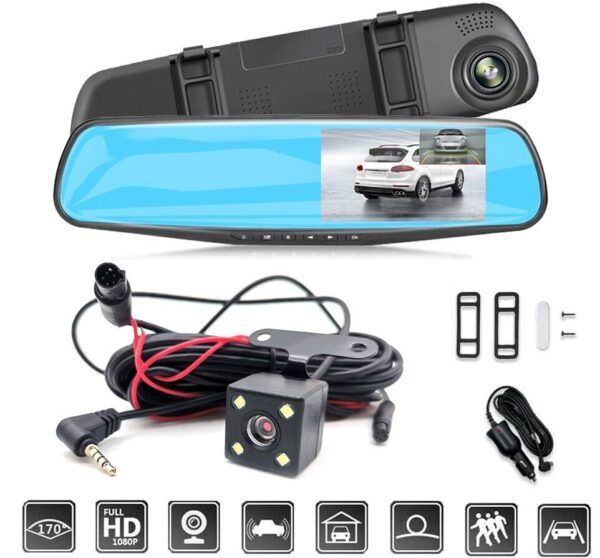 Mirror Dash Cam FHD Dual Lens Car DVR Camera Front and Rear Video Night Recorder - Image 8