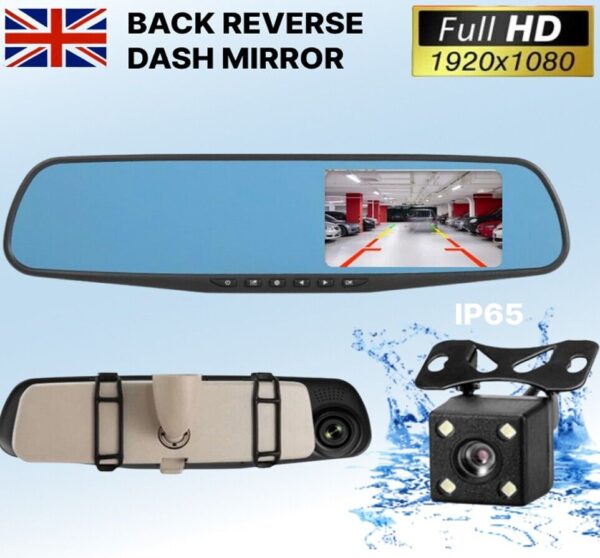 Mirror Dash Cam FHD Dual Lens Car DVR Camera Front and Rear Video Night Recorder - Image 9
