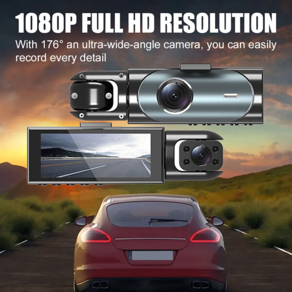 32G WIFI Car Dash Cam 1280P DVR Video Recorder G-Sensor Night Vision 3 Lens - Image 2
