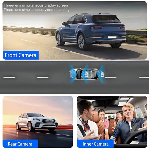 32G WIFI Car Dash Cam 1280P DVR Video Recorder G-Sensor Night Vision 3 Lens - Image 6