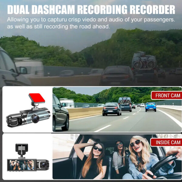 32G WIFI Car Dash Cam 1280P DVR Video Recorder G-Sensor Night Vision 3 Lens - Image 8