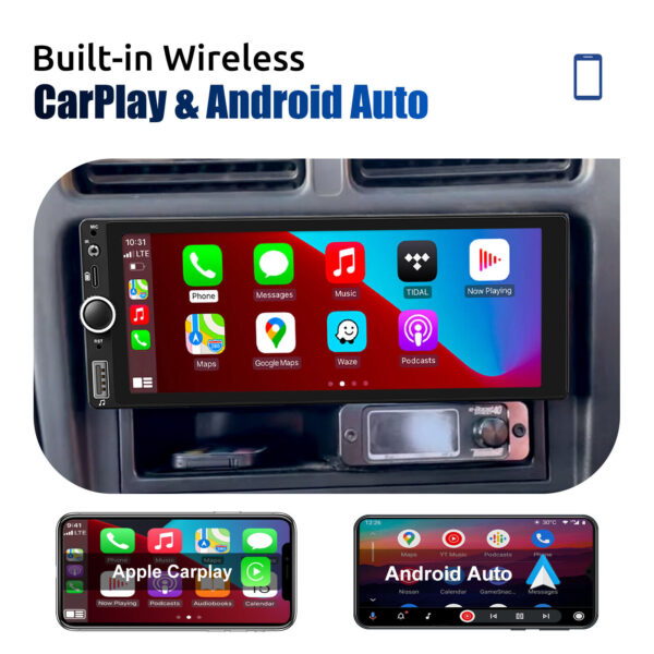 6.86" Single Din Car Stereo IPS Radio Android 12 GPS FM Apple Carplay Head Unit - Image 6