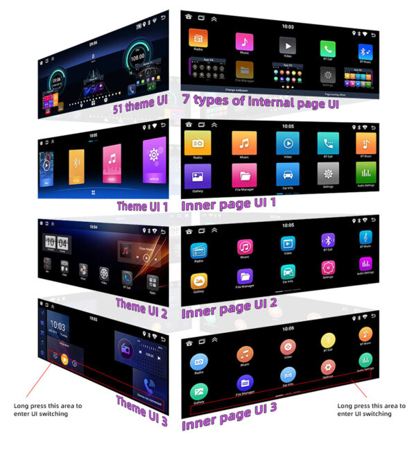 6.86" Single Din Car Stereo IPS Radio Android 12 GPS FM Apple Carplay Head Unit - Image 12