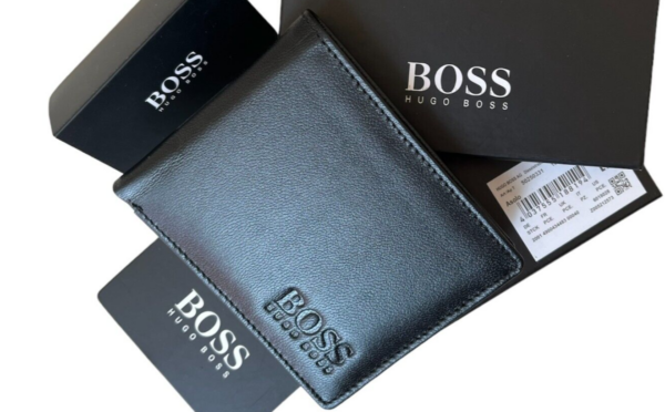 New Hugo Boss Men's Slim Genuine Leather Wallet for Credit Card, Notes & Coins