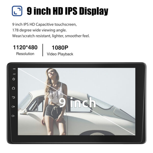 9" Single Din Car Stereo Touch Screen Radio Apple CarPlay Android Auto Bluetooth - Image 4