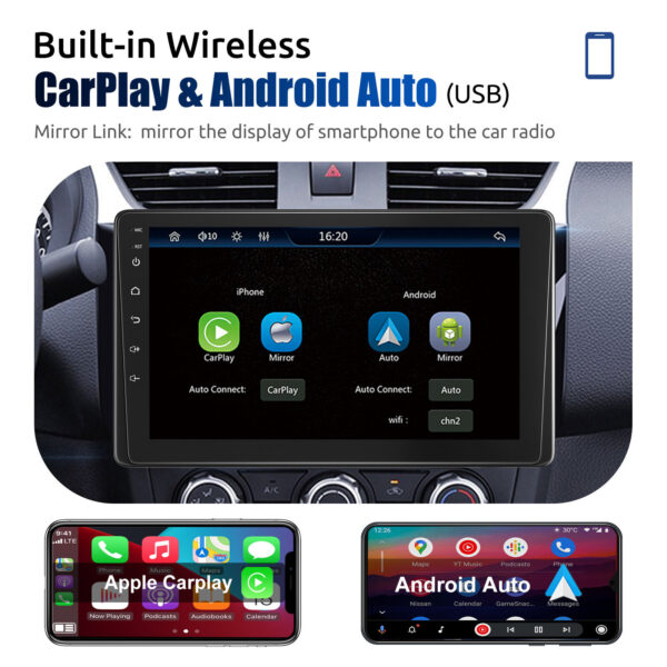 9" Single Din Car Stereo Touch Screen Radio Apple CarPlay Android Auto Bluetooth - Image 6