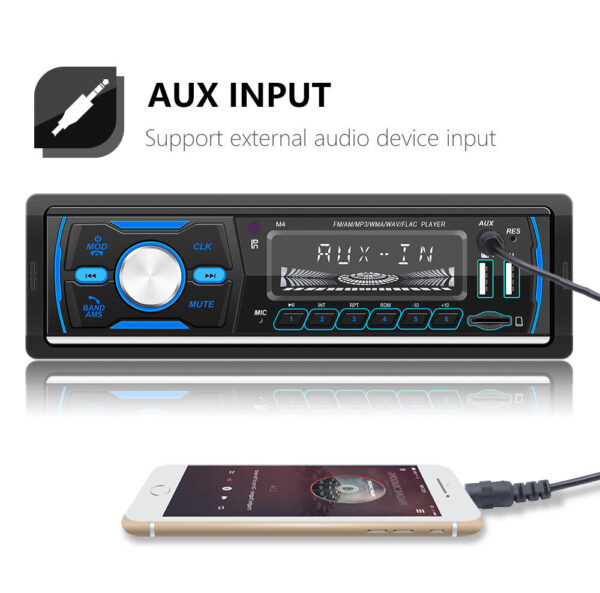 DAB+ Car Stereo Radio Single 1 DIN AM FM RDS Bluetooth Handsfree USB AUX 7 Color - Image 7