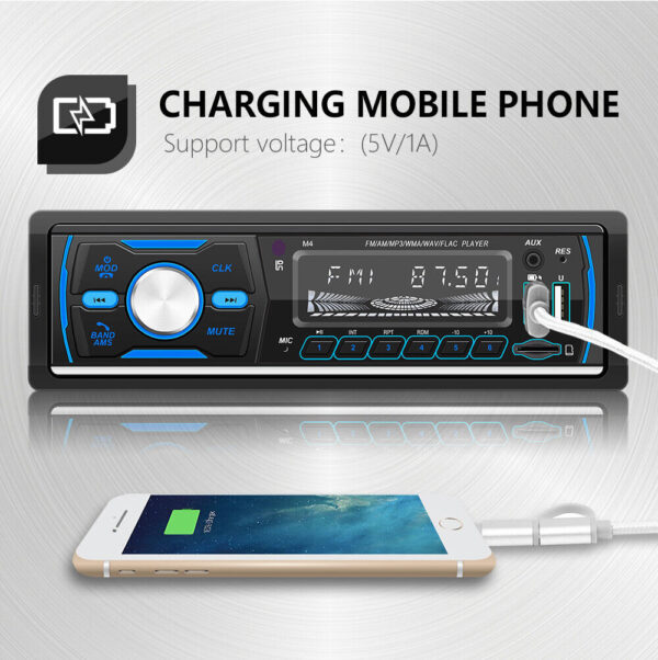 DAB+ Car Stereo Radio Single 1 DIN AM FM RDS Bluetooth Handsfree USB AUX 7 Color - Image 8