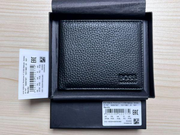 Hugo Boss Bardio Credit Card Holder Black Color Wallet Mens Gift Box Bifold 4043199222774