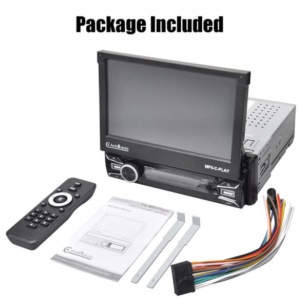 Single DIN 7" Apple CarPlay Android Auto Car Stereo Radio Flip Out HD Screen BT - Image 15