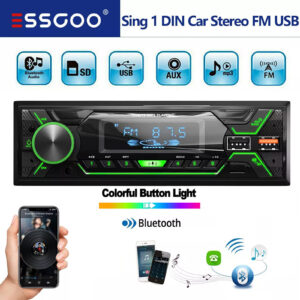 Single 1 DIN Car Radio Bluetooth Stereo MP3 Player 2USB/TF/FM/AUX Head Unit CD