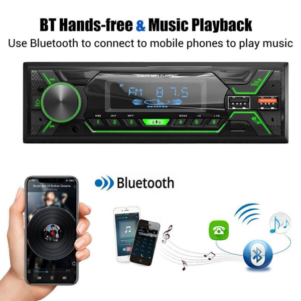 Single 1 DIN Car Radio Bluetooth Stereo MP3 Player 2USB/TF/FM/AUX Head Unit CD - Image 3