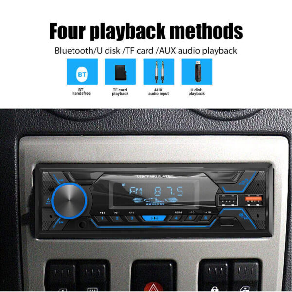 Single 1 DIN Car Radio Bluetooth Stereo MP3 Player 2USB/TF/FM/AUX Head Unit CD - Image 4