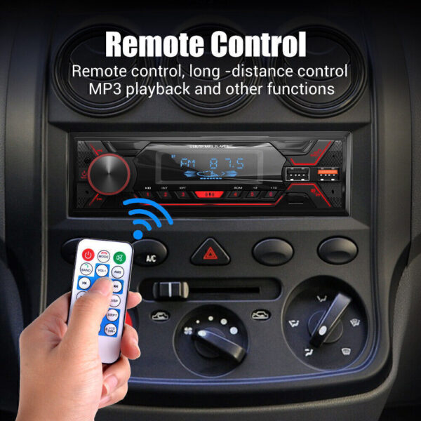 Single 1 DIN Car Radio Bluetooth Stereo MP3 Player 2USB/TF/FM/AUX Head Unit CD - Image 7