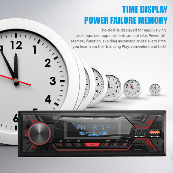 Single 1 DIN Car Radio Bluetooth Stereo MP3 Player 2USB/TF/FM/AUX Head Unit CD - Image 9