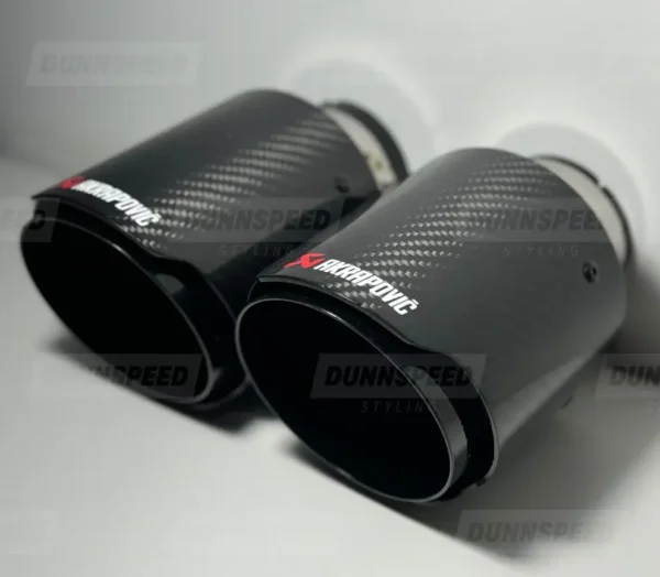 1x Akrapovic Carbon Fibre Gloss Black Exhaust Tip 3.5" Inch Universal Direct Fit