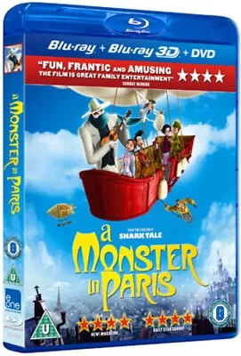 A Monster in Paris (2012) Bibo Bergeron cert U 3 discs Blu-Ray Pre-Owned