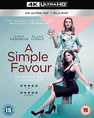A Simple Favour (2019) Blake Lively, Feig (DIR) cert 15 2 discs Blu-Ray Pre-Owned