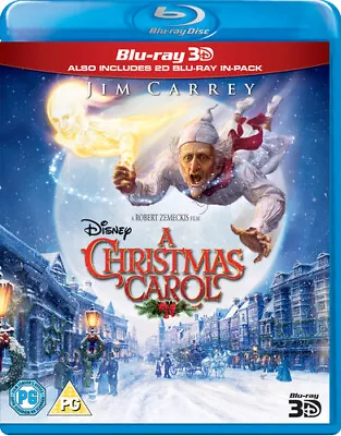 A Christmas Carol (2012) Robert Zemeckis cert PG 2 discs Blu-Ray Pre-Owned
