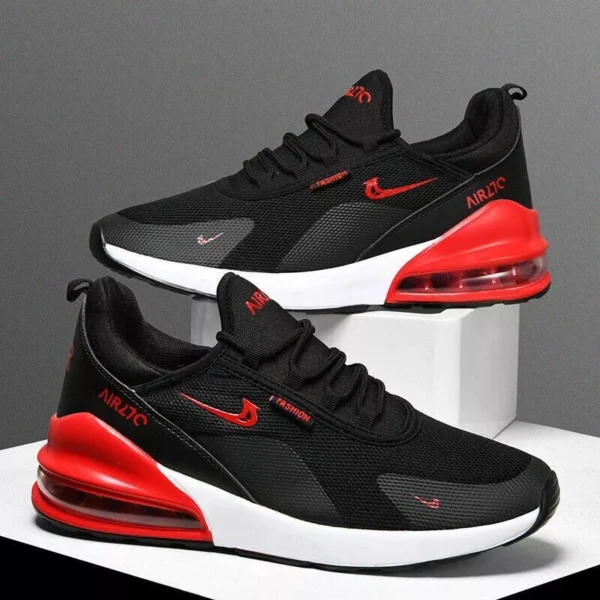 Mens Womens Gym Trainers Comfy Casual Sports Athletic Running Shoes UK 9 / EUR 44 Black Red