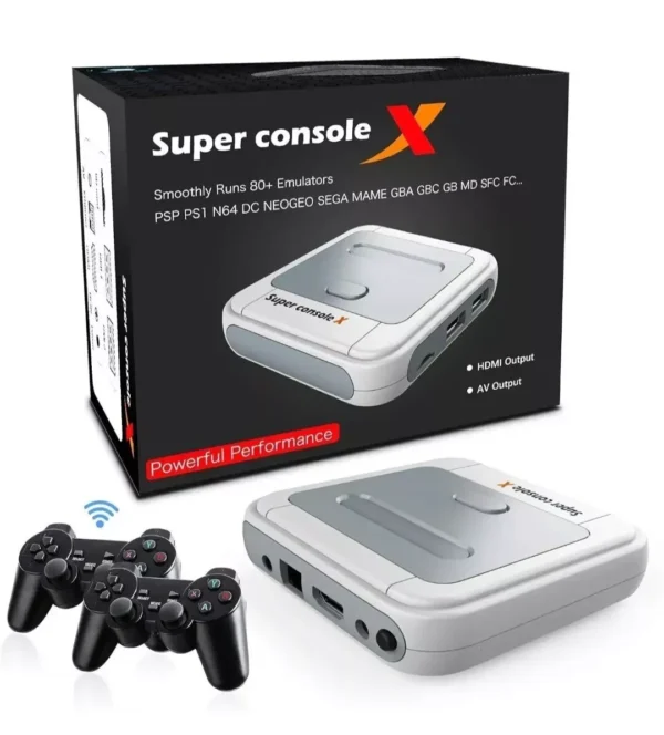 Super Console X Retro Video Game Console Support 90000 Games 256GB + 2 Game pads