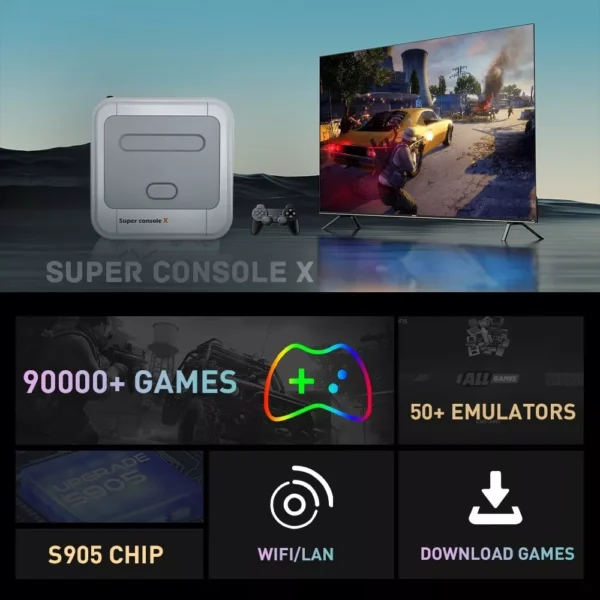 Super Console X Retro Video Game Console Support 90000 Games 256GB + 2 Game pads - Image 10