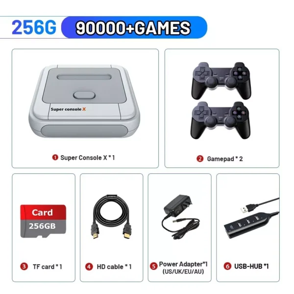 Super Console X Retro Video Game Console Support 90000 Games 256GB + 2 Game pads - Image 8