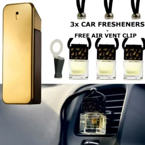 Men's ONE MILLION Fragrance  SET of x3 BOTTLES  Car Air Freshener Oil Diffuser