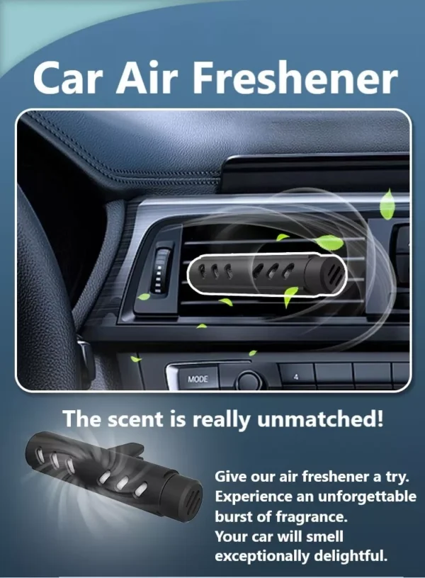Car Air Vent Clip Freshener Perfume Diffuser + 3 Aroma Fragrance Sticks