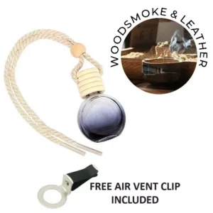 WOODSMOKE & LEATHER Car Air Freshener Oil Diffuser 10ML + Free Air Vent Holder