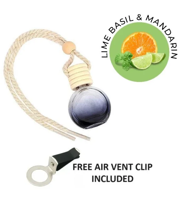 LIME BASIL MANDARIN Car Air Freshener Oil Diffuser 10ML + Free Air Vent Holder