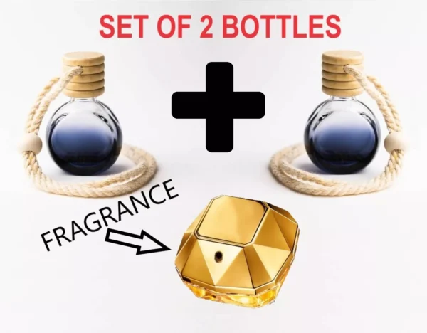 LADY MILLION SET of 2 - Car Air Freshener Oil Diffuser Inspired 10ML Bottle