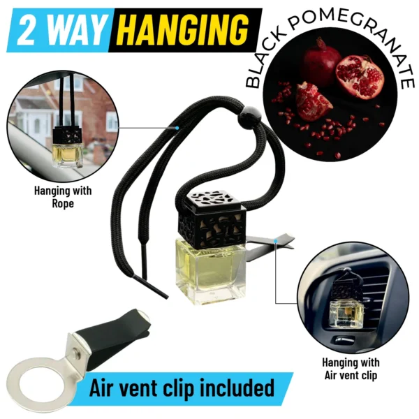 BLACK POMEGRANATE Car Diffuser Air Freshener - Air Vent Clip Included