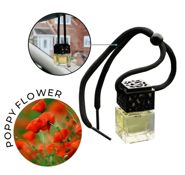 POPPY FLOWER Car Air Freshener - Oil Diffuser - Luxury Car Perfume