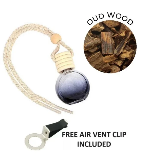 OUD WOOD Inspired Car Air Freshener Oil Diffuser 10ML + Free Air Vent Holder
