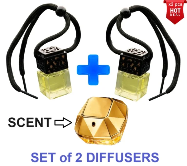 ONE MILLION Women's - SET of 2 BOTTLES - Car Air Freshener Inspired Oil Diffuser