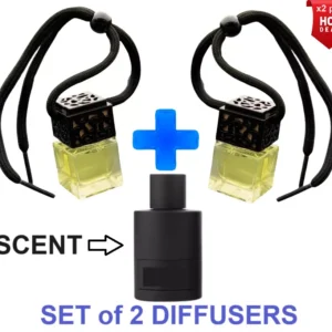 OMBRE LEATHER - SET of 2 BOTTLES - Car Air Freshener Inspired Oil Diffuser