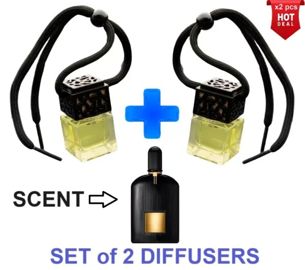 BLACK ORCHID - SET of 2 BOTTLES - Car Air Freshener Inspired Oil Diffuser