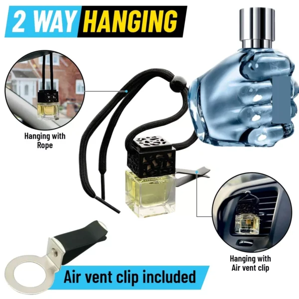 BRAVEST Car Diffuser Air Freshener - Air Vent Clip Included - 2 way hanging
