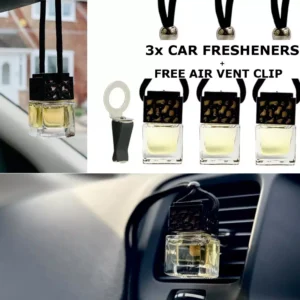 BLACK POMEGRANATE  SET of x3 BOTTLES  Car Air Freshener Oil Diffuser + CLIP