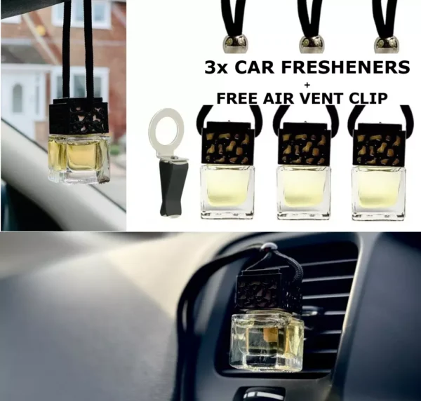 CHRISTMAS SPICES  SET of x3 BOTTLES  Car Air Freshener Oil Diffuser + CLIP