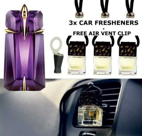 ALIEN Fragrance  SET of x3 BOTTLES  Car Air Freshener Oil Diffuser + VENT CLIP