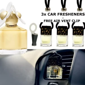 DAISY Fragrance  SET of x3 BOTTLES  Car Air Freshener Oil Diffuser + VENT CLIP