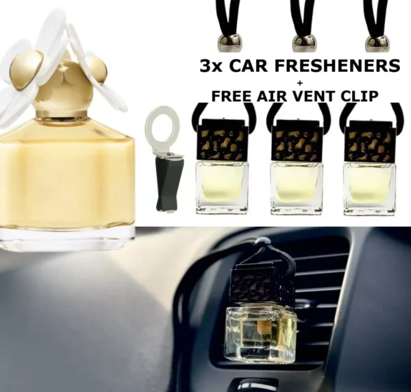 DAISY Fragrance  SET of x3 BOTTLES  Car Air Freshener Oil Diffuser + VENT CLIP