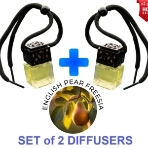 ENGLISH PEAR & FREESIA  SET of 2 BOTTLES Car Air Freshener Inspired Oil Diffuser