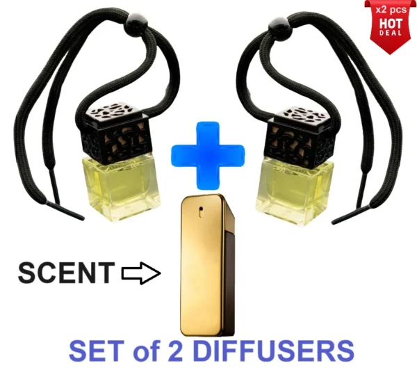 Men's MILLION - SET of 2 BOTTLES - Car Air Freshener Inspired Oil Diffuser