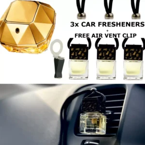 LADY MILLION Fragrance  SET of x3 BOTTLES  Car Air Freshener Oil Diffuser