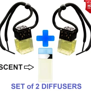LIGHT BLUE Women's - SET of 2 BOTTLES - Car Air Freshener Inspired Oil Diffuser